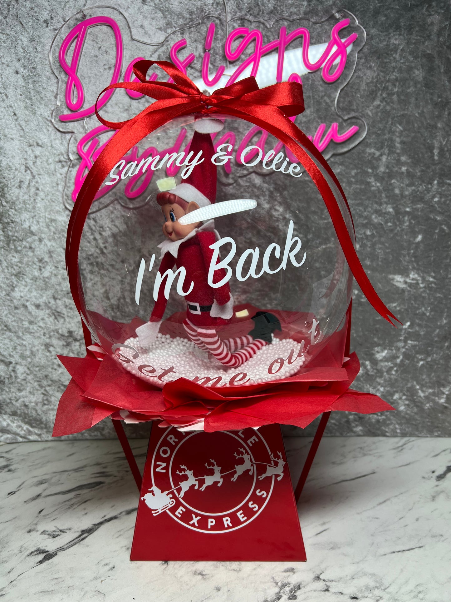 Pre -Order Personalised Elf Arrival Bobo Balloon Box 🎄
