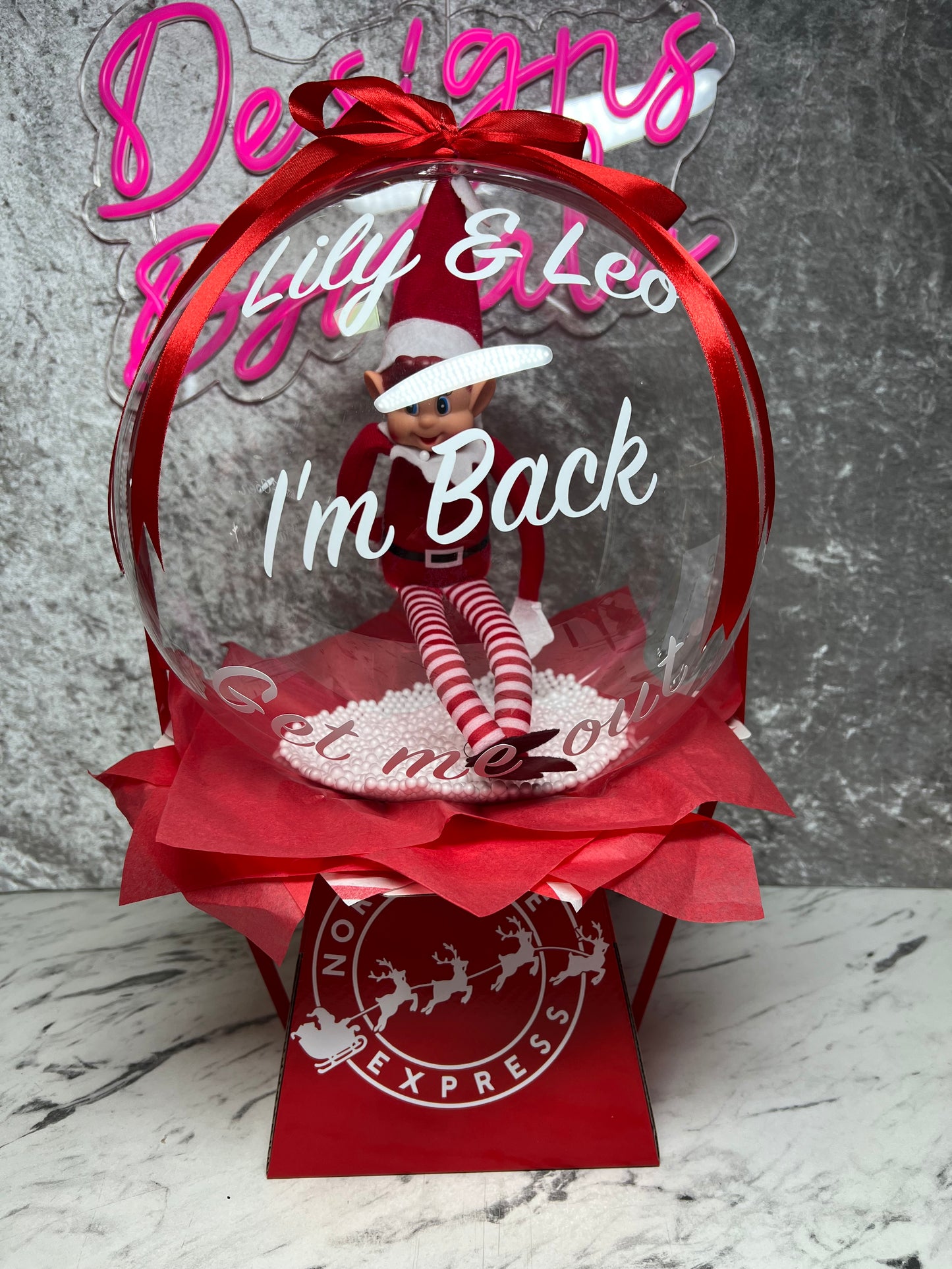 Pre -Order Personalised Elf Arrival Bobo Balloon Box 🎄