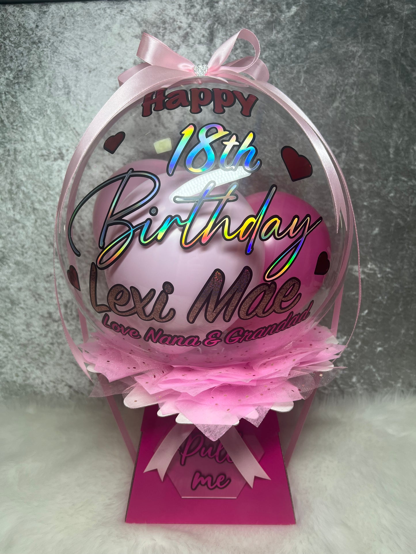 Personalised surprise Money Birthday bobo balloon bouquet(money not included!!) pull out money bouquet
