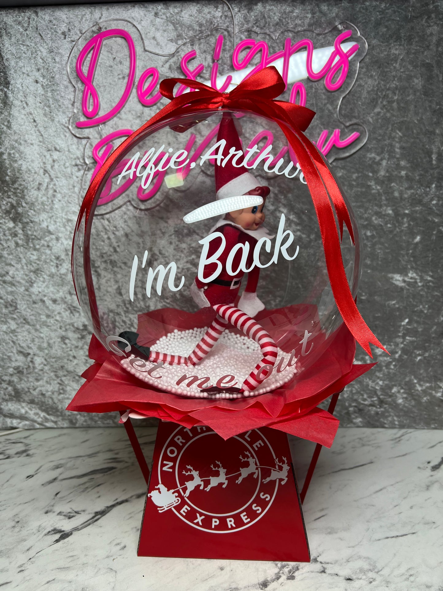 Pre -Order Personalised Elf Arrival Bobo Balloon Box 🎄