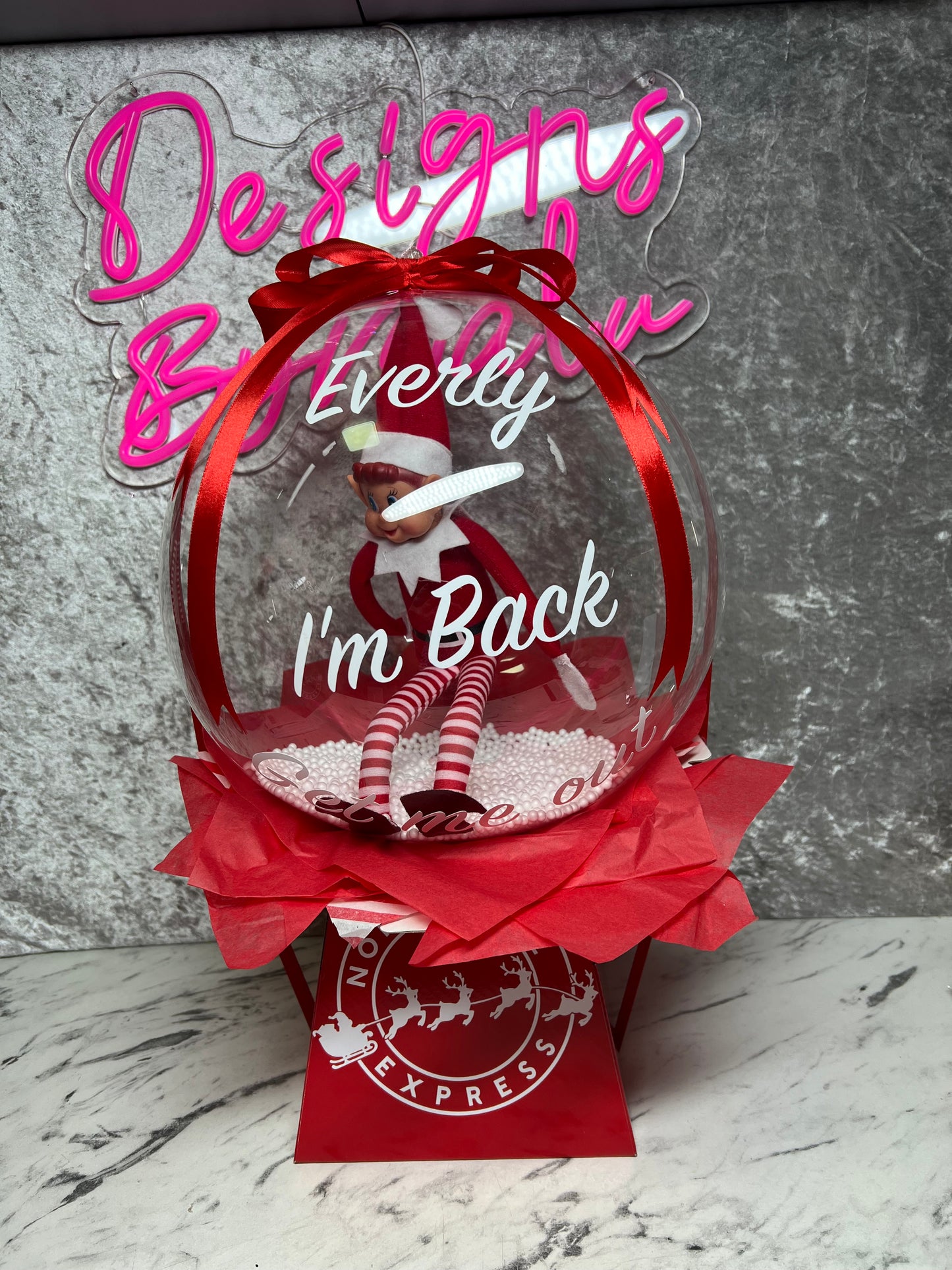 Pre -Order Personalised Elf Arrival Bobo Balloon Box 🎄