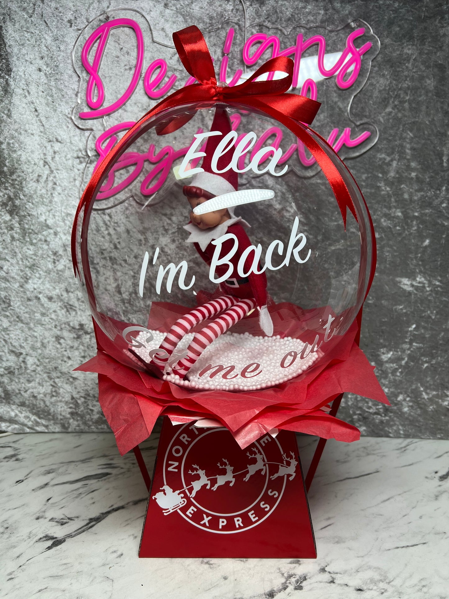 Pre -Order Personalised Elf Arrival Bobo Balloon Box 🎄