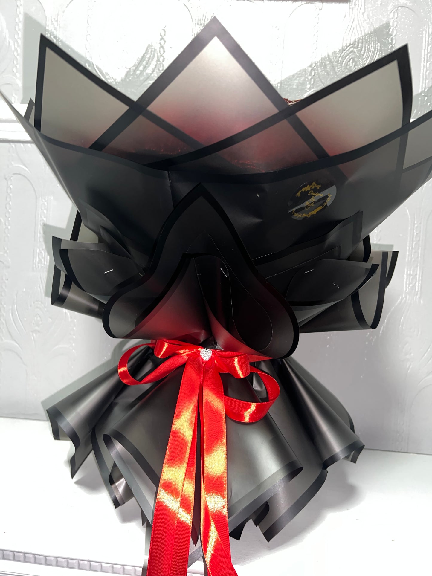🌹 Luxury 50 Red Glitter Rose Bouquet with Tiara & Butterflies – Perfect Gift for Any Occasion