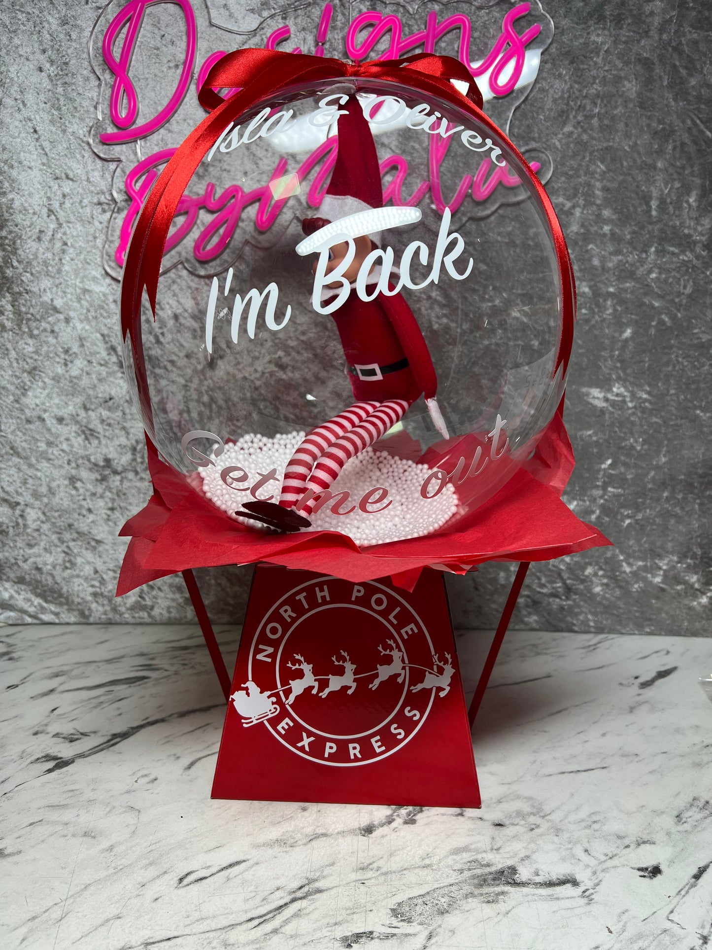Pre -Order Personalised Elf Arrival Bobo Balloon Box 🎄