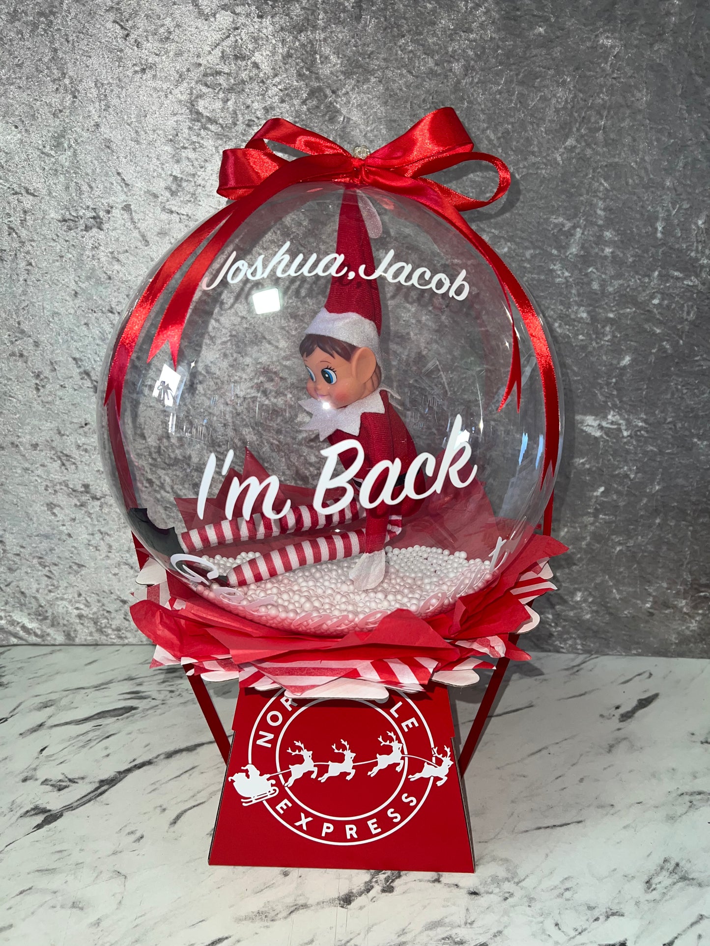 Pre -Order Personalised Elf Arrival Bobo Balloon Box 🎄
