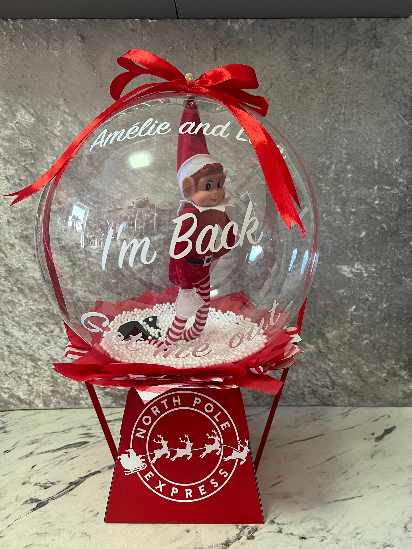 Pre -Order Personalised Elf Arrival Bobo Balloon Box 🎄