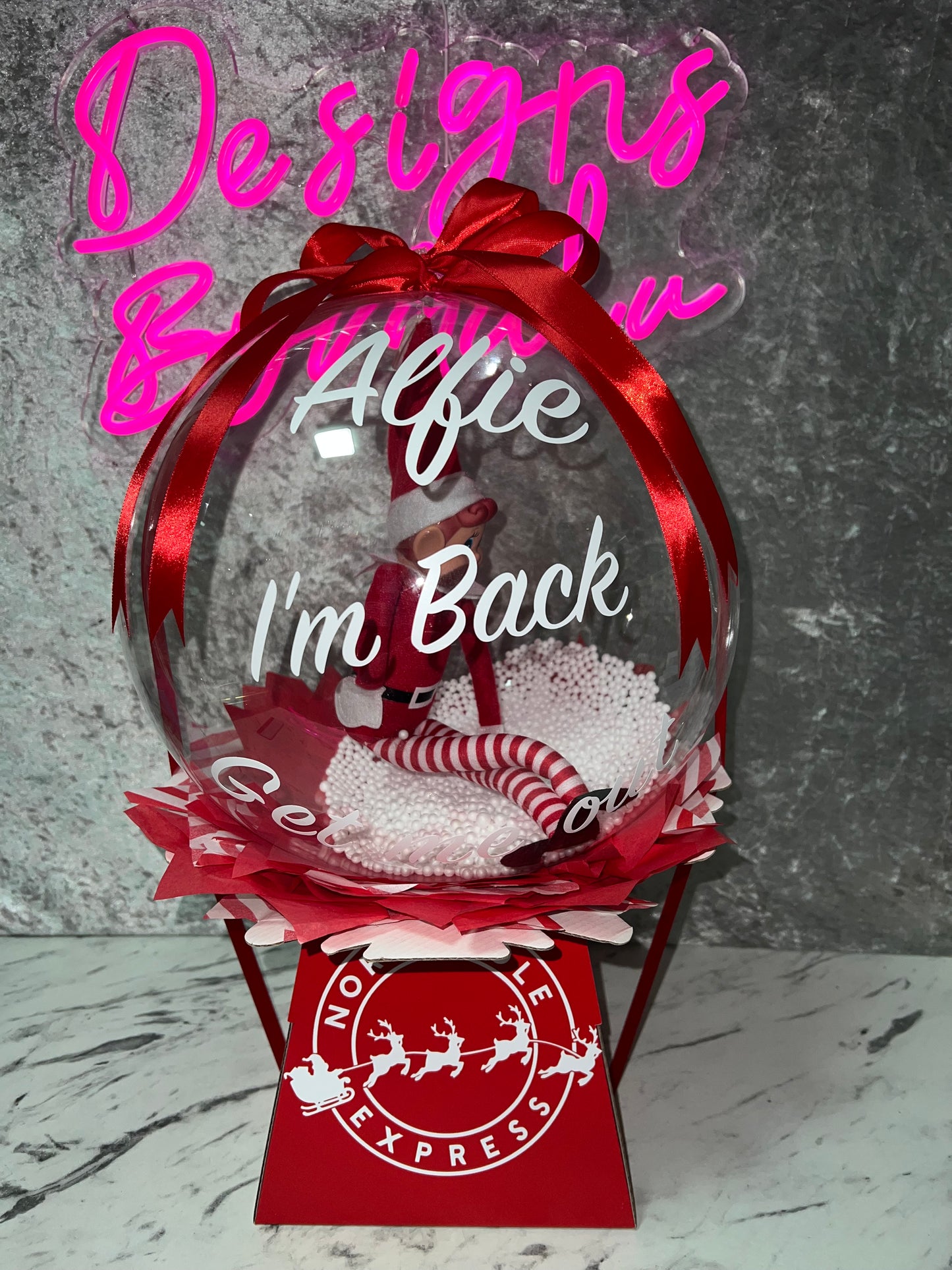 Pre -Order Personalised Elf Arrival Bobo Balloon Box 🎄