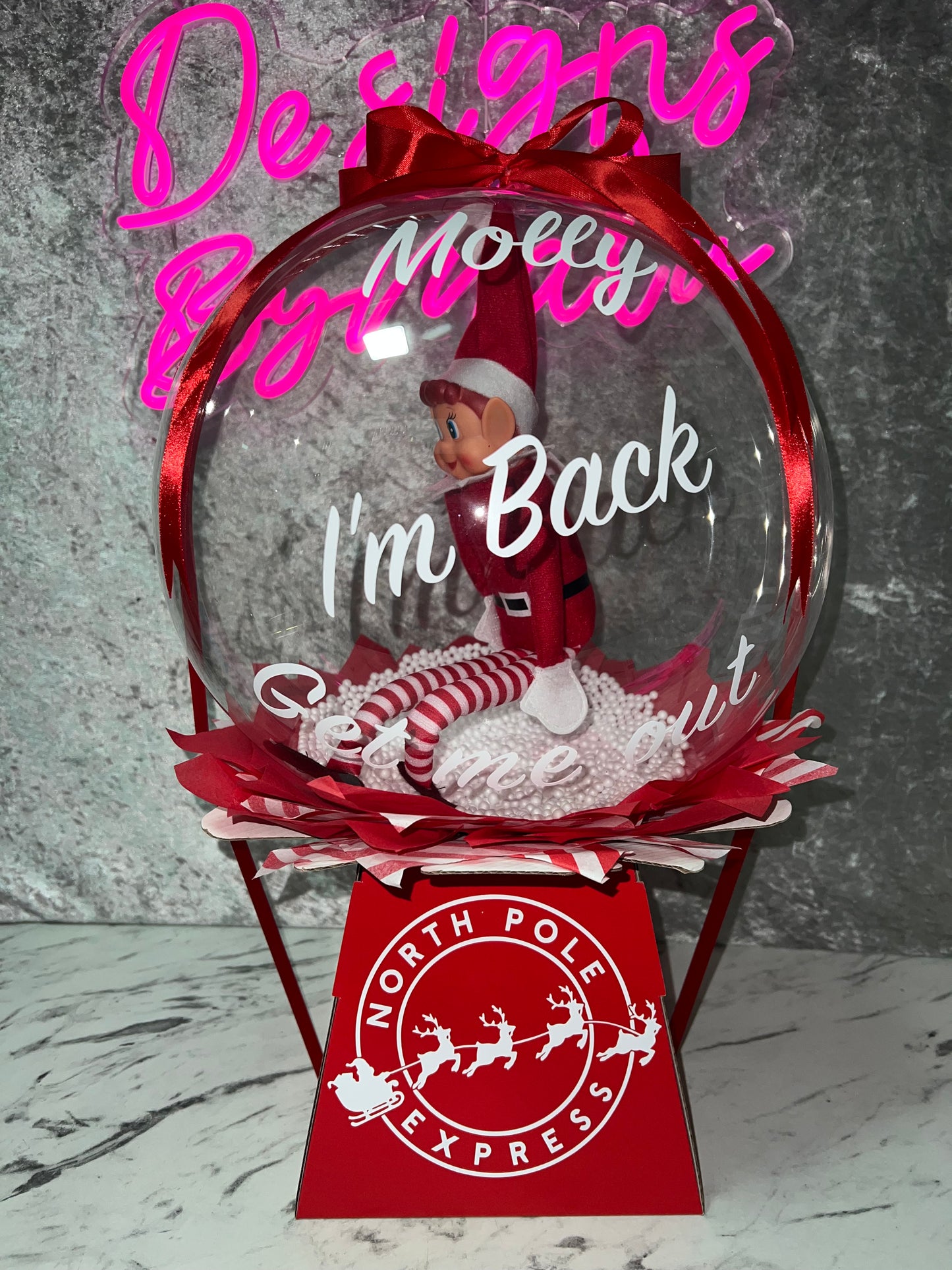 Pre -Order Personalised Elf Arrival Bobo Balloon Box 🎄
