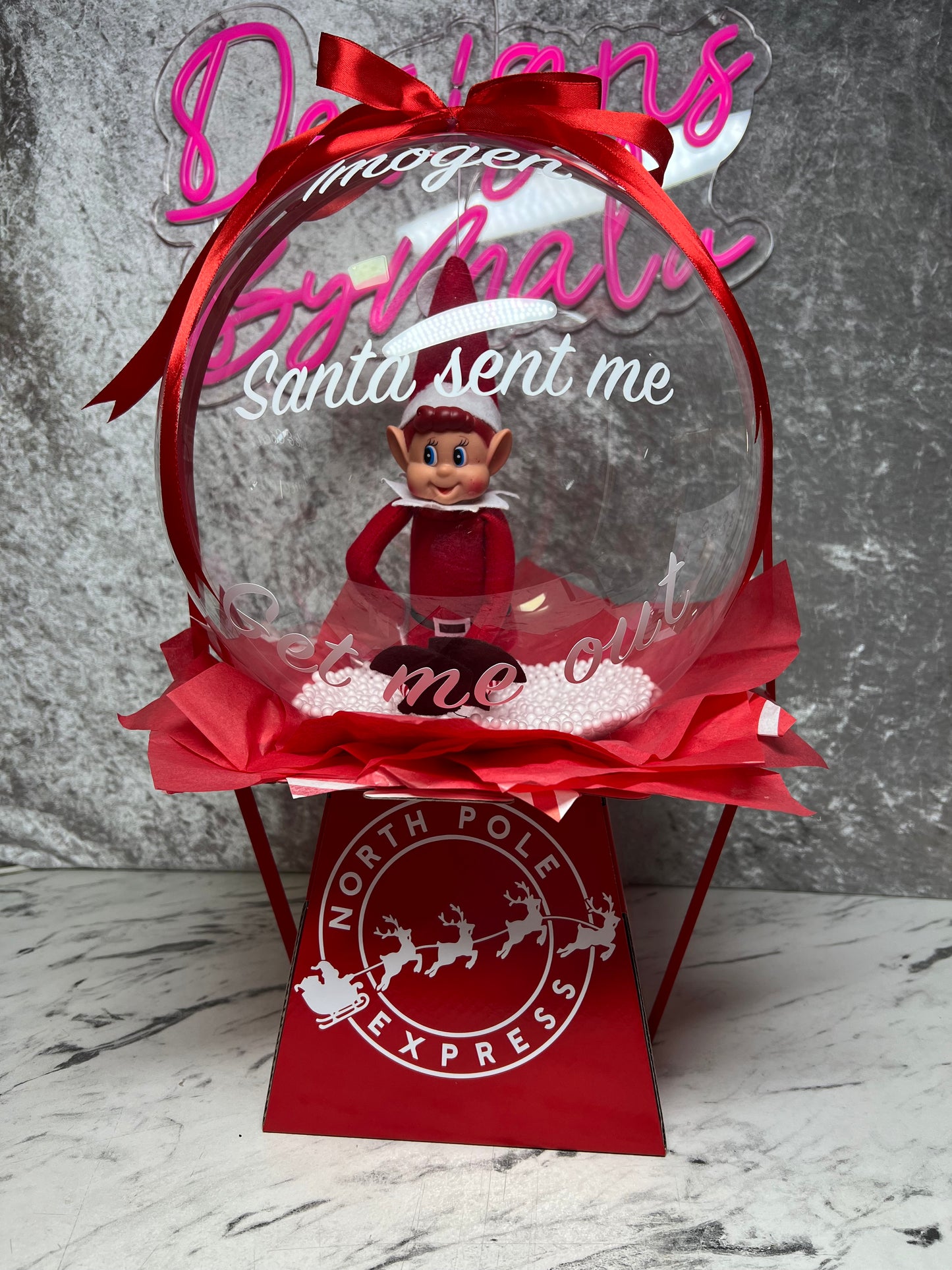 Pre -Order Personalised Elf Arrival Bobo Balloon Box 🎄