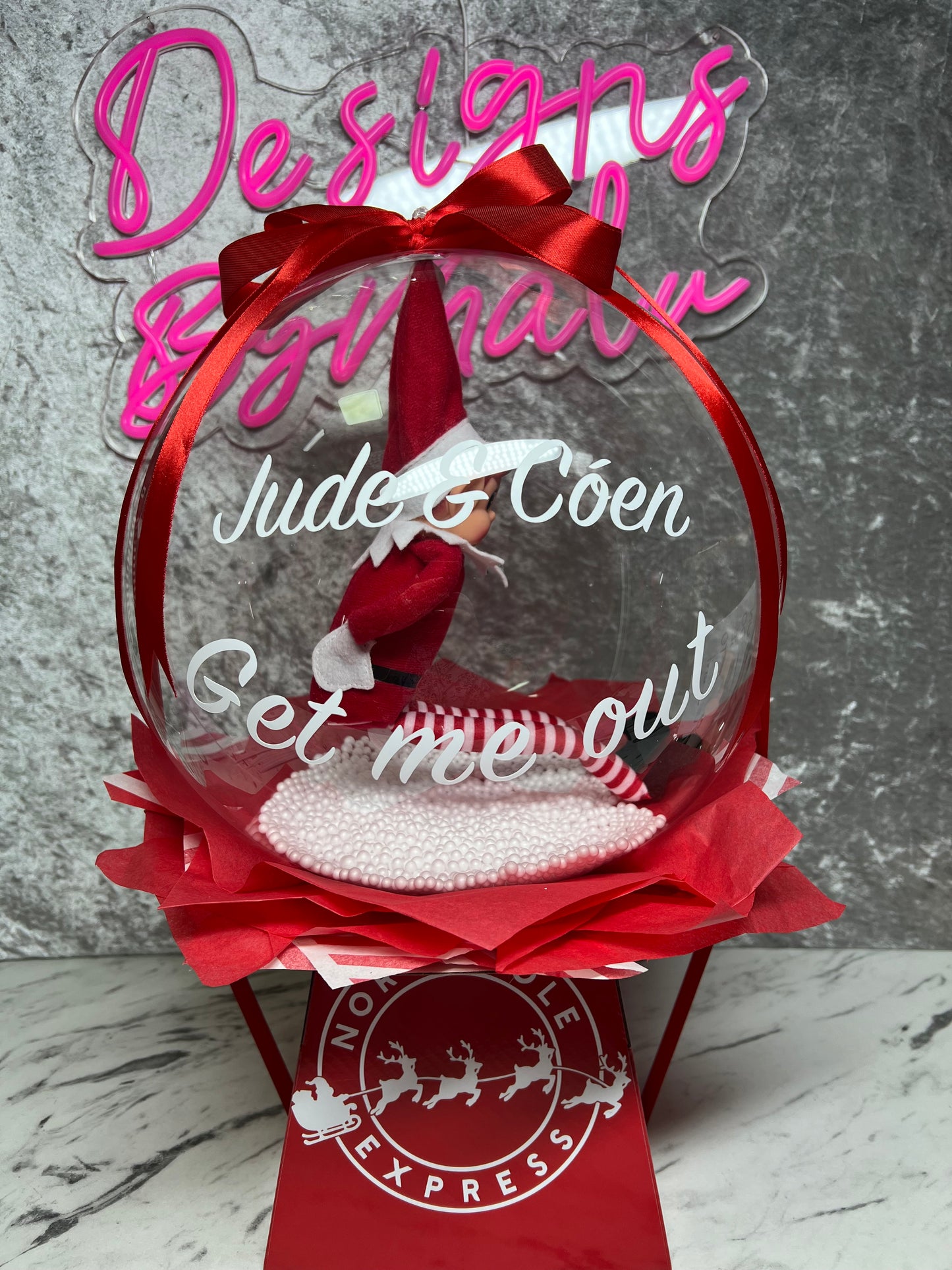 Pre -Order Personalised Elf Arrival Bobo Balloon Box 🎄