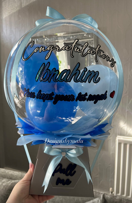 Personalised surprise Money Birthday bobo balloon bouquet(money not included!!)