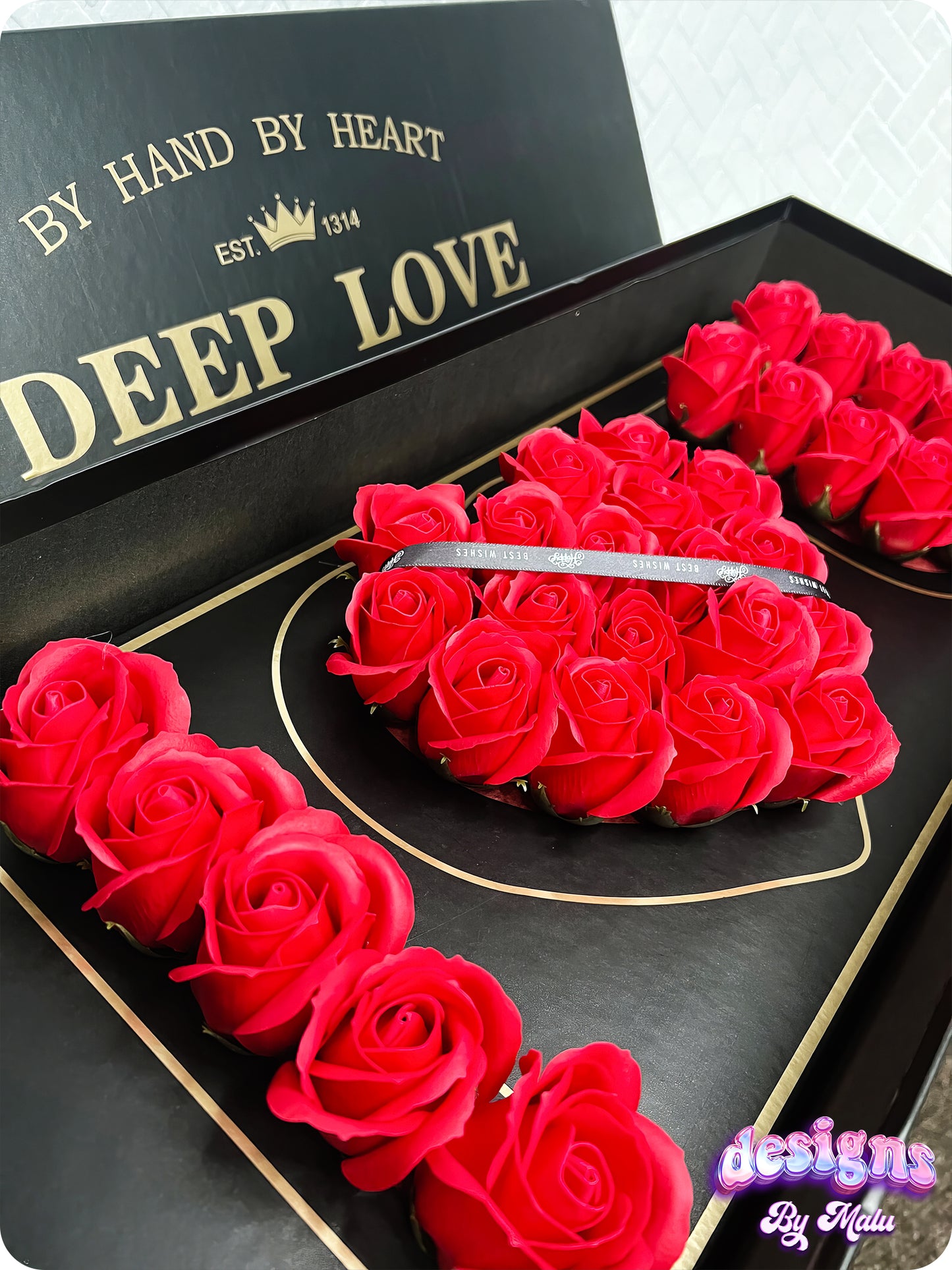 "I Love You" Mother's Day Gift Box for Her, Luxury Ferrero Rocher Gift Box with ARTIFICIAL Red (soap) Roses 🌹