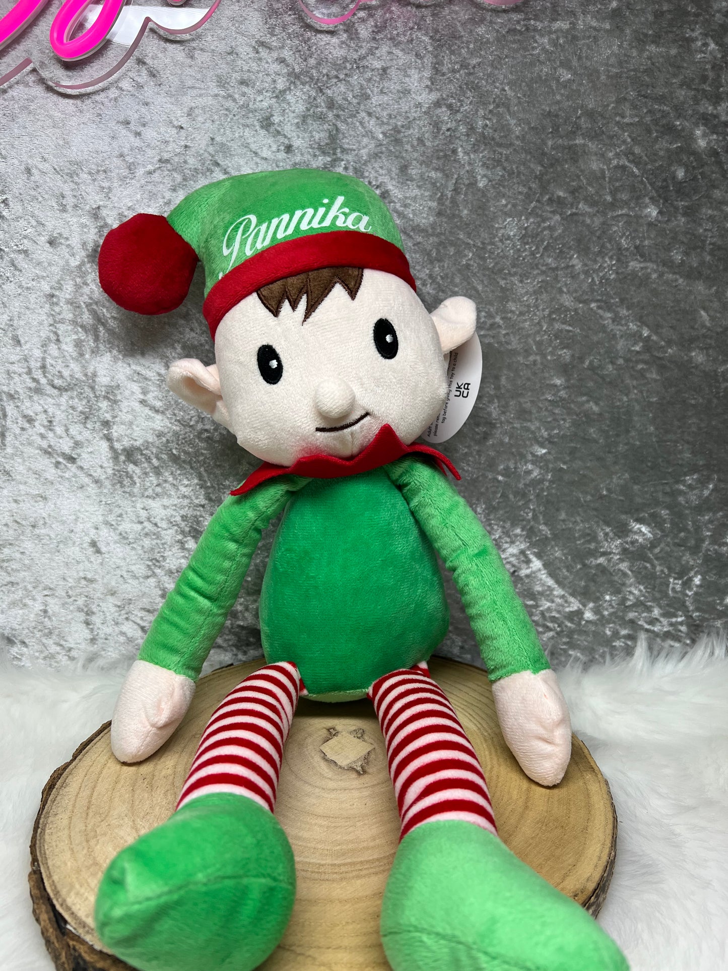 Personalized Christmas Elf Plush Toy with Name , Custom Holiday Gift