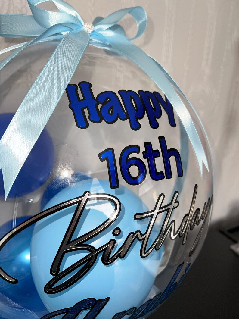 Personalised surprise Money Birthday bobo balloon bouquet(money not included!!)