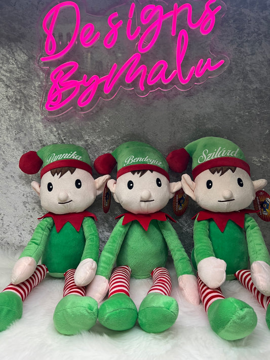 Personalized Christmas Elf Plush Toy with Name , Custom Holiday Gift