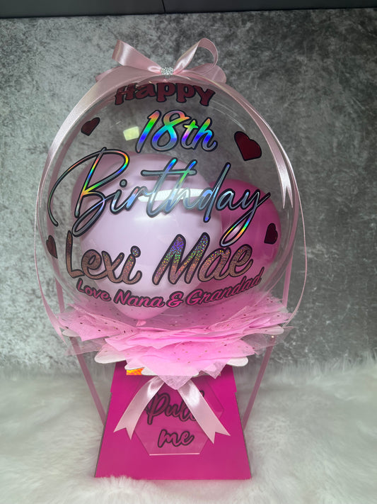 Personalised surprise Money Birthday bobo balloon bouquet(money not included!!) pull out money bouquet