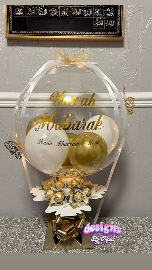 Personalised Bobo balloon bouquet box with Ferrero Rocher 🌙☪️🕋