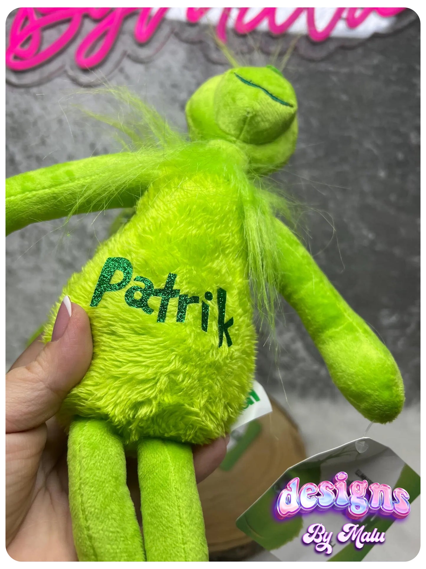 Personalised Grinch Soft Plush Toy for Christmas 🎄✨, Grinch Christmas Teddy, Personalised Bear, Gift for Little Ones