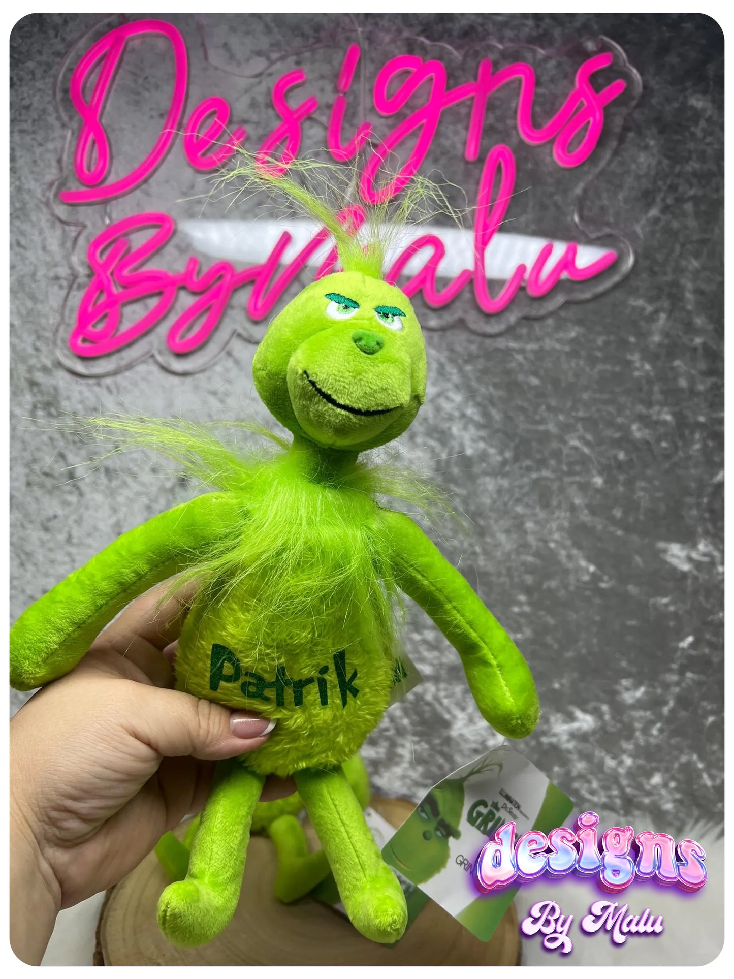 Personalised Grinch Soft Plush Toy for Christmas 🎄✨, Grinch Christmas Teddy, Personalised Bear, Gift for Little Ones