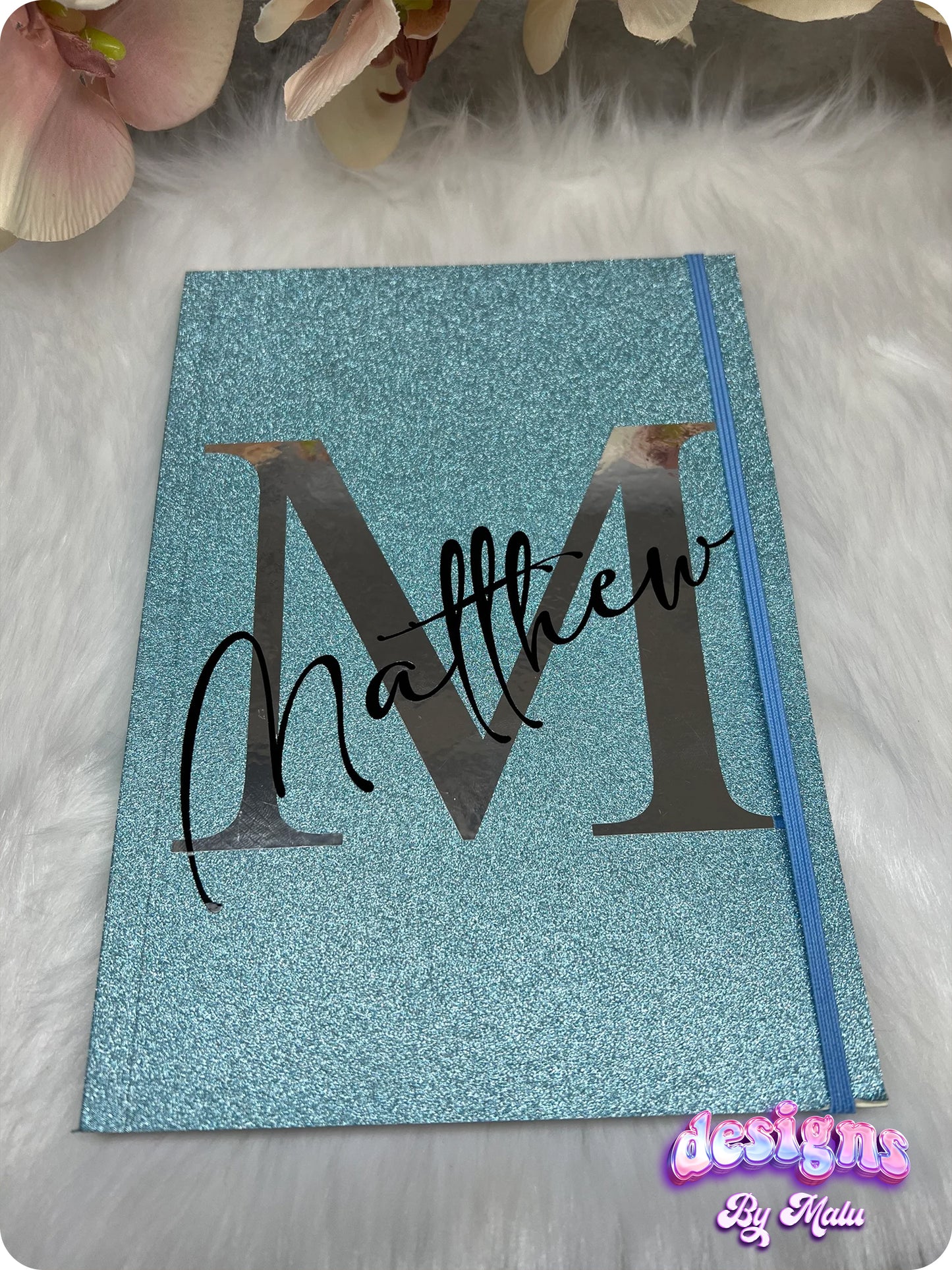 Personalised Initial A5 Glittery Notebook Stationary Gift Set 🎁✨, Gift for Her, Gift for Teacher