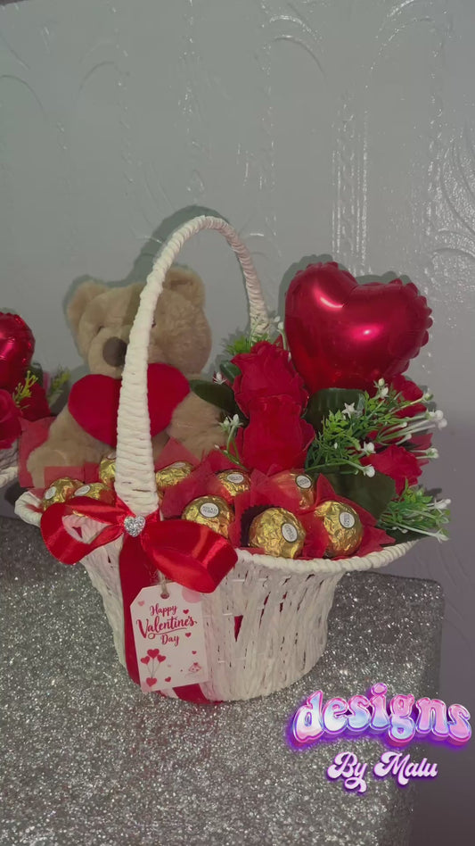 Valentine’s Teddy Bear Chocolate Gift Basket 💝