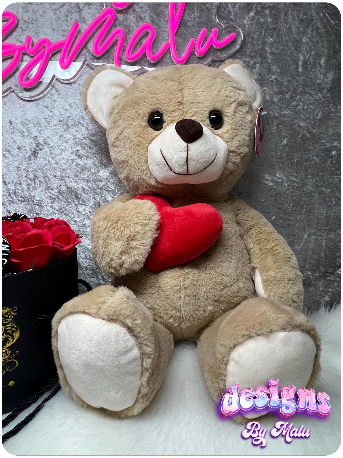 Valentine's Day (Artificial) Rose Box with Cute Stuffed Teddy Bear Plush 🧸❤️