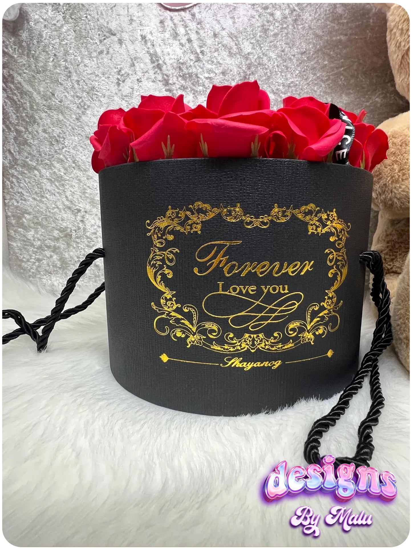 Valentine's Day (Artificial) Rose Box with Cute Stuffed Teddy Bear Plush 🧸❤️